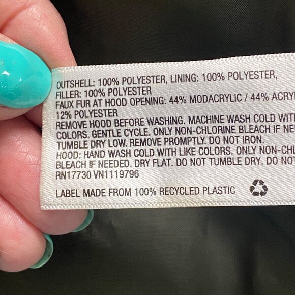 A New DAy XS Olive Green Womens Parka Jacket With Faux Fur Trim Hood Snap/Zip - Picture 12 of 16